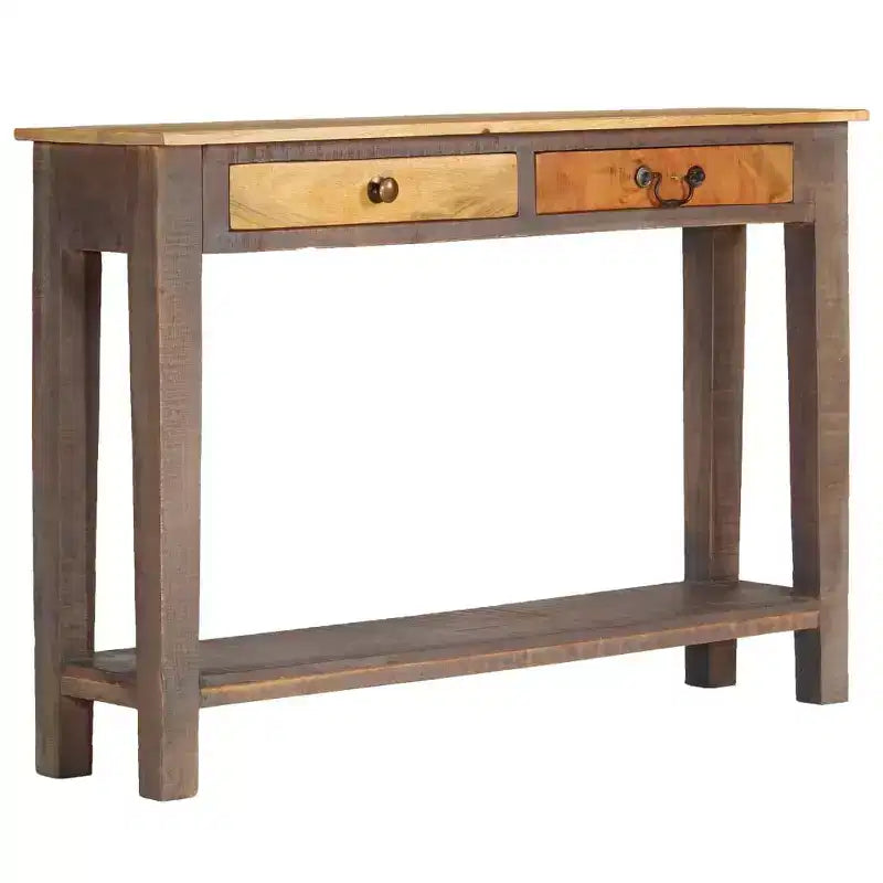 Console Table Vintage Table d'entrée avec Rangement Bois Massif Acacia