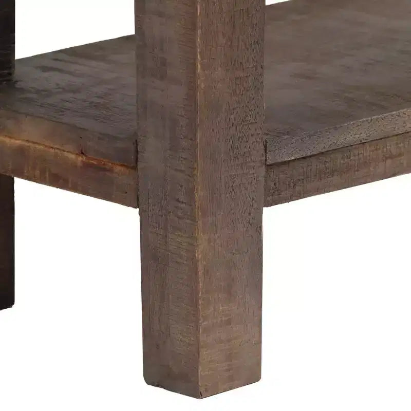 Console Table Vintage Table d'entrée avec Rangement Bois Massif Acacia