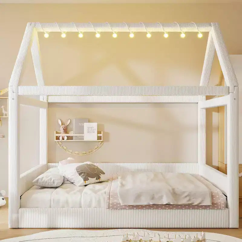 Lit de repos capitonné de taille standard avec bandes lumineuses LED