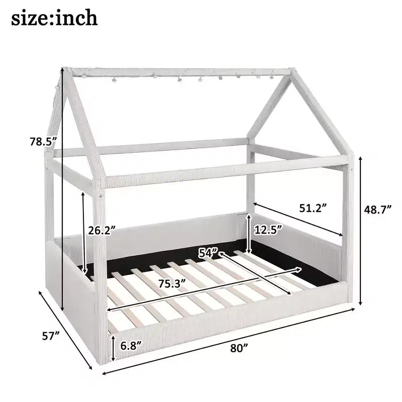Lit de repos capitonné de taille standard avec bandes lumineuses LED