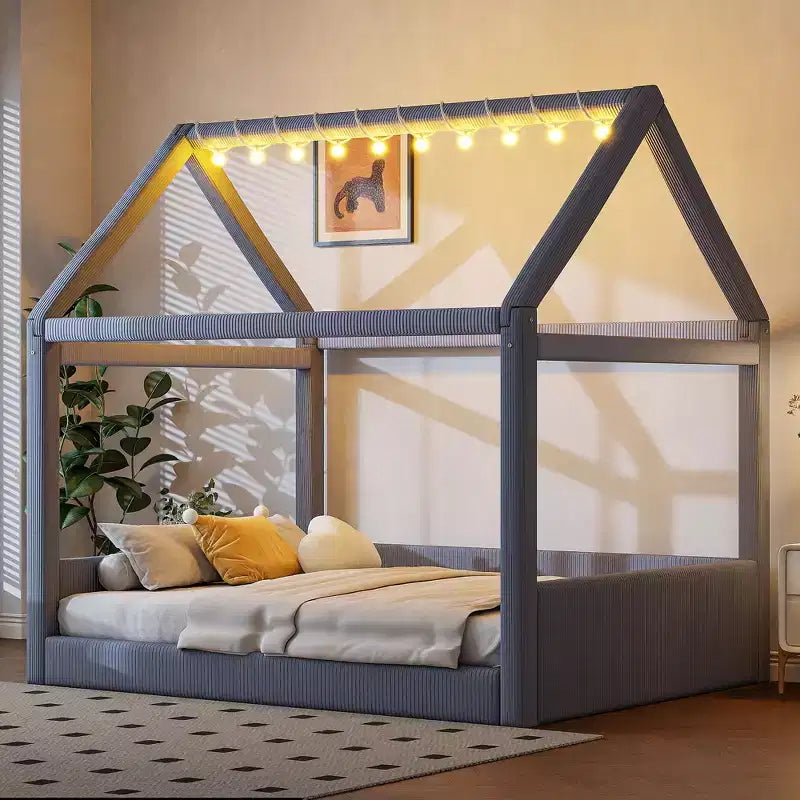 Lit de repos capitonné de taille standard avec bandes lumineuses LED