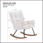 Fauteuil à bascule, fauteuil inclinable ergonomique avec dossier haut et accoudoirs, canapé simple rembourré pour salon, chambre à coucher et chambre d'enfant