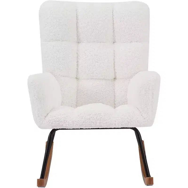 Fauteuil à bascule, fauteuil inclinable ergonomique avec dossier haut et accoudoirs, canapé simple rembourré pour salon, chambre à coucher et chambre d'enfant