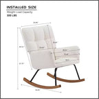 Fauteuil à bascule, fauteuil inclinable ergonomique avec dossier haut et accoudoirs, canapé simple rembourré pour salon, chambre à coucher et chambre d'enfant