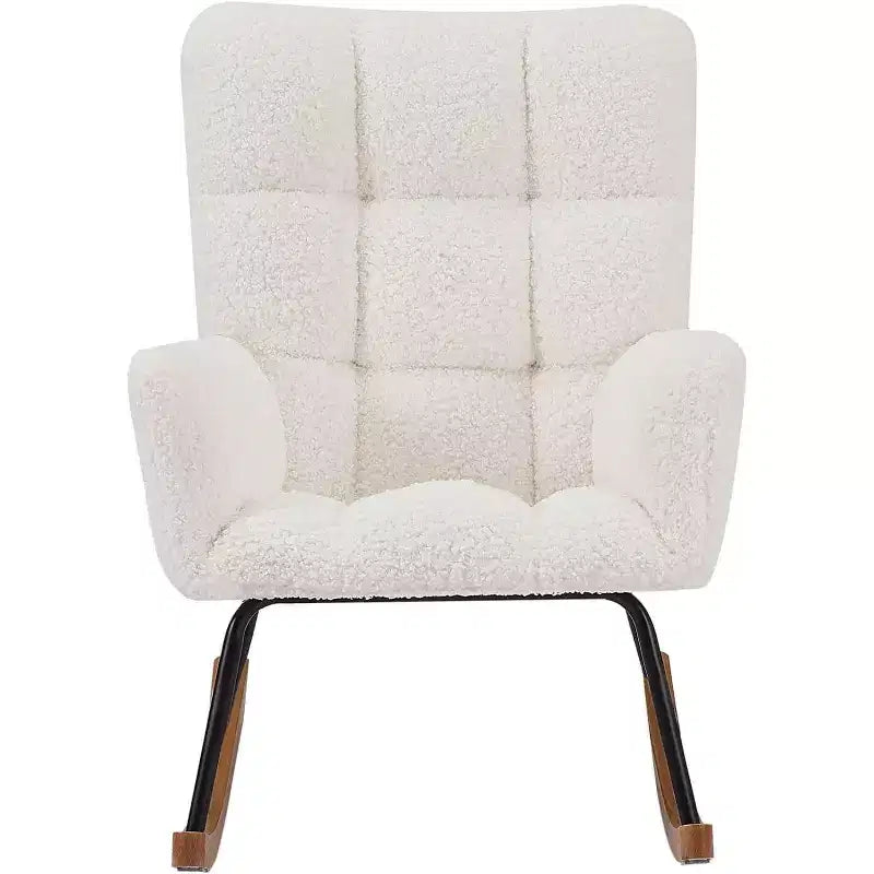Fauteuil à bascule, fauteuil inclinable ergonomique avec dossier haut et accoudoirs, canapé simple rembourré pour salon, chambre à coucher et chambre d'enfant