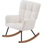 Fauteuil à bascule, fauteuil inclinable ergonomique avec dossier haut et accoudoirs, canapé simple rembourré pour salon, chambre à coucher et chambre d'enfant
