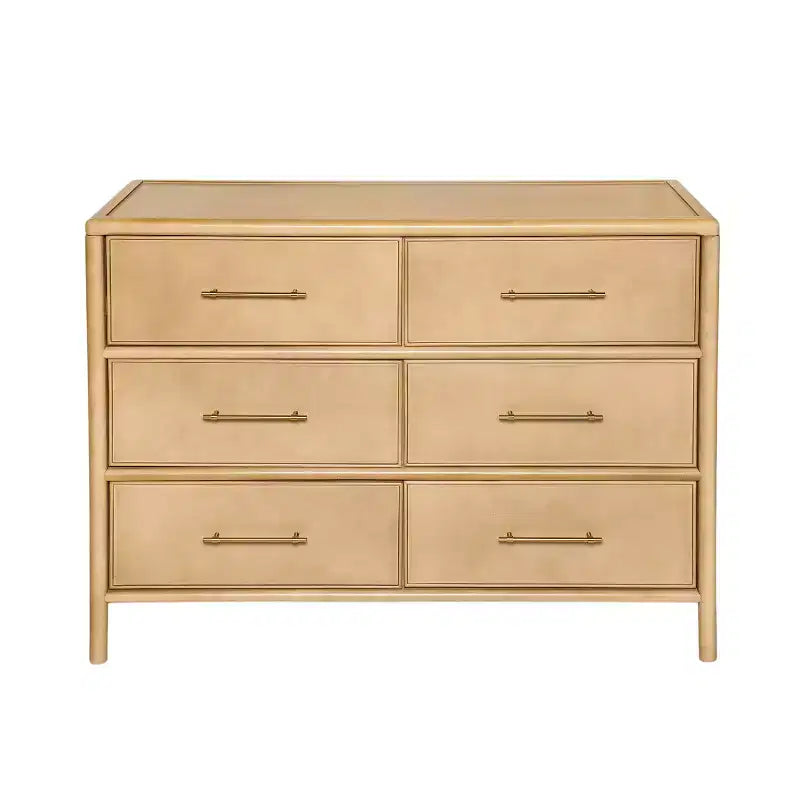 Buffet bas Citlali 48 po en acacia avec 6 tiroirs, de style rétro
