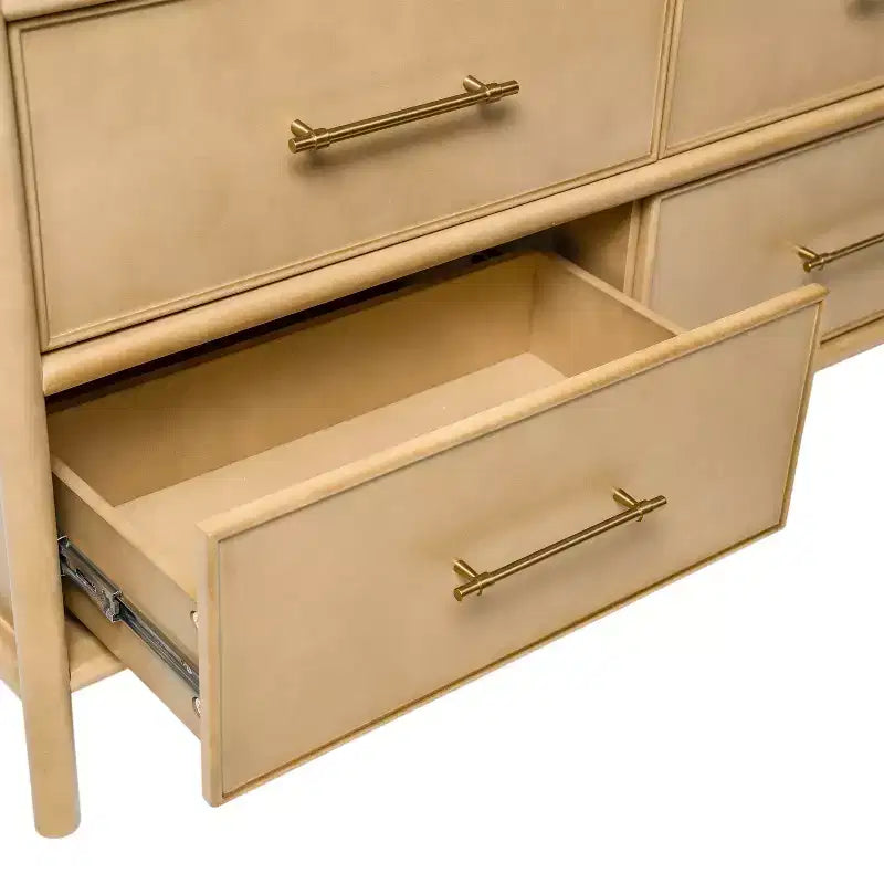 Buffet bas Citlali 48 po en acacia avec 6 tiroirs, de style rétro
