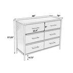 Buffet bas Citlali 48 po en acacia avec 6 tiroirs, de style rétro