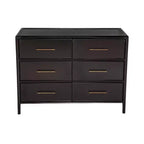 Buffet bas Citlali 48 po en acacia avec 6 tiroirs, de style rétro