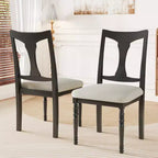 Ensemble de salle à manger 7 pièces extensible avec table de 152 à 198 cm et 6 chaises rembourrées