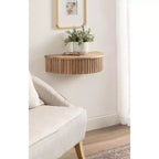 Table d'appoint murale cannelée Reid, 20x11x6, Naturel