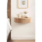 Table d'appoint murale cannelée Reid, 20x11x6, Naturel