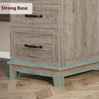 Bureau de style rustique avec tiroir classeur, bureau en bois de 136 cm pour bureau à domicile - Poste de travail robuste avec grand espace de rangement