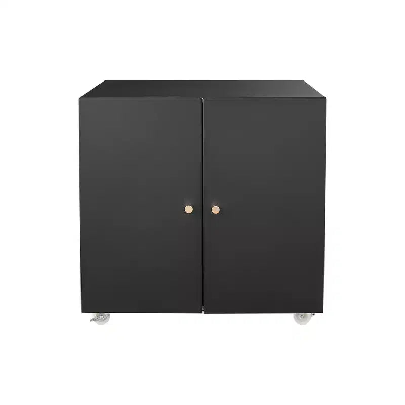 Armoire d'imprimante métallique à double porte avec roulettes verrouillables, organisateur de rangement moderne
