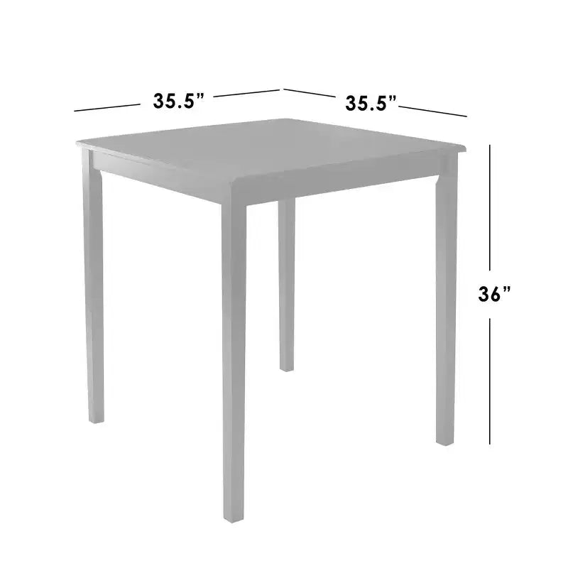 Ensemble de salle à manger carré Belfast 5 pièces à hauteur de comptoir avec 4 tabourets de bar noirs