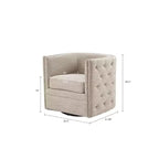 Fauteuil pivotant Milton - Crème : Siège de salon confortable, dossier capitonné, aucun assemblage requis