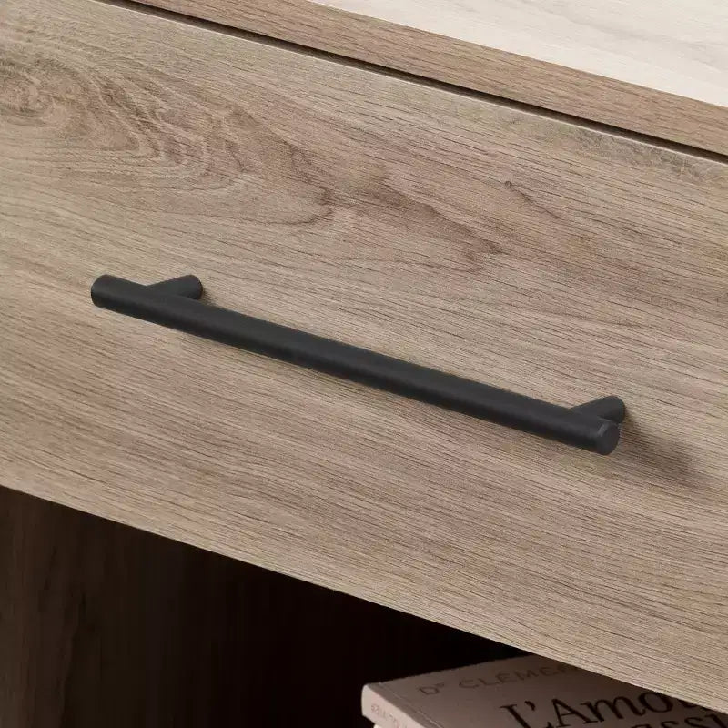 Table de chevet Primo à 1 tiroir Chêne rustique : Poignée métallique, Rangement à étagère ouverte