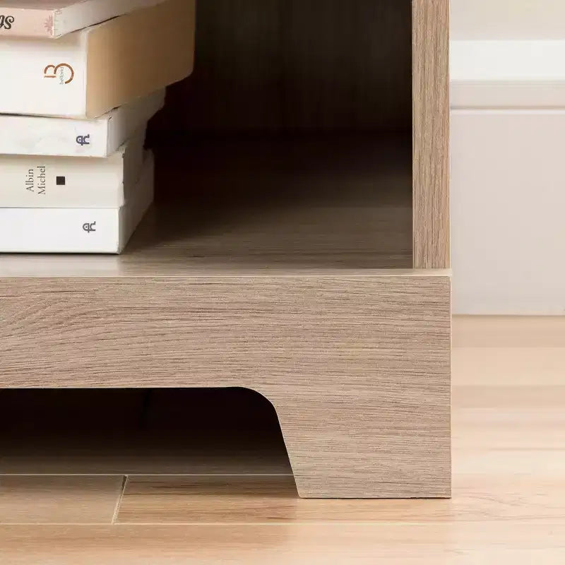 Table de chevet Primo à 1 tiroir Chêne rustique : Poignée métallique, Rangement à étagère ouverte
