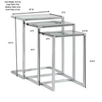 Tables gigognes Emil doré : Verre trempé transparent, Structure métallique, Aucun assemblage requis