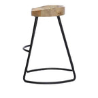 Tabouret de bar à selle en bois, marron et noir