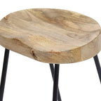 Tabouret de bar à selle en bois, marron et noir