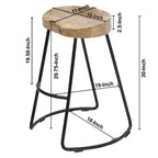 Tabouret de bar à selle en bois, marron et noir