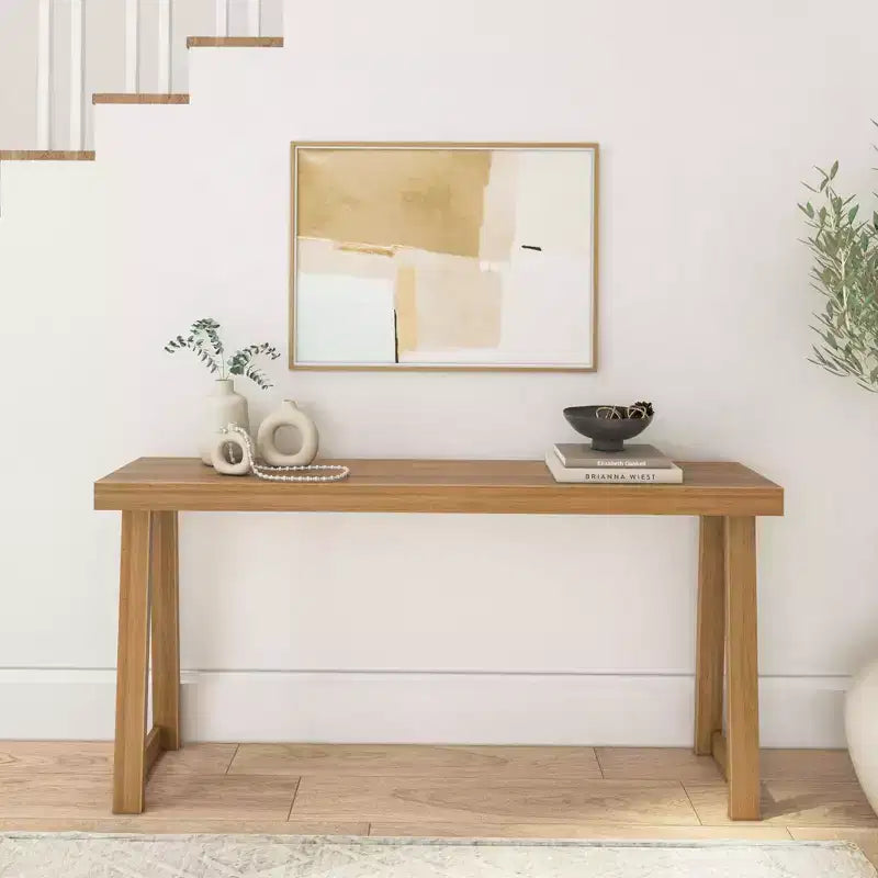 Console en bois massif 66, Table d'entrée classique, Table de foyer étroite