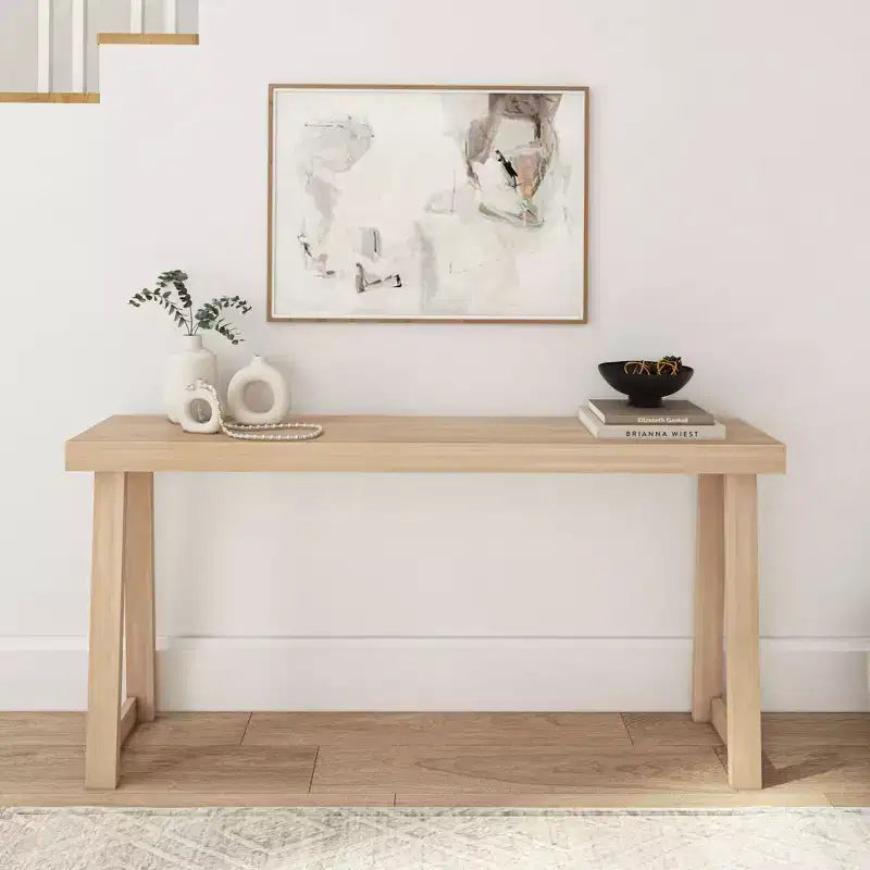 Console en bois massif 66, Table d'entrée classique, Table de foyer étroite